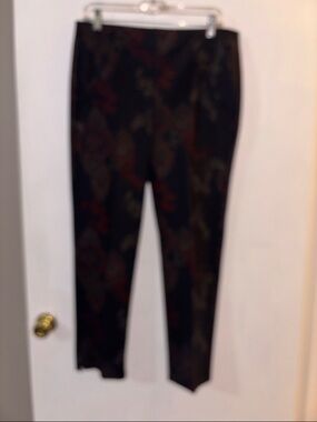 Chico's Black Floral Straight Leg Pants